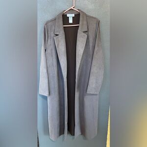 Love Poem Faux Suede Trench Coat